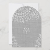 Rustic Grey Burlap Wedding Invitations Kaart (Achterkant)