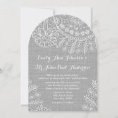 Rustic Grey Burlap Wedding Invitations Kaart (Voorkant)