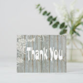 Rustic Grey Distressed Wood Dank u Briefkaart (Staand voorkant)