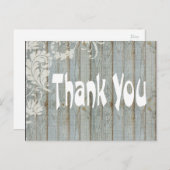 Rustic Grey Distressed Wood Dank u Briefkaart (Voorkant / Achterkant)