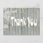 Rustic Grey Distressed Wood Dank u Briefkaart (Voorkant)