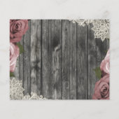 Rustic Grey Dusty Pink Roses Foto opslaan Datum (Achterkant)