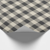 Rustic Grey en Beige Buffalo Check Cadeaupapier (Hoek)