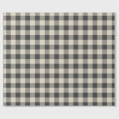 Rustic Grey en Beige Buffalo Check Cadeaupapier (Vlak)