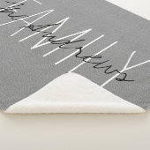 Rustic Grey Family Monogram Sherpa Deken (3/4)