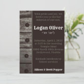 Rustic Grey Fence Uitnodiging (Staand voorkant)