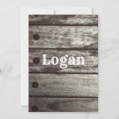 Rustic Grey Fence Uitnodiging (Achterkant)