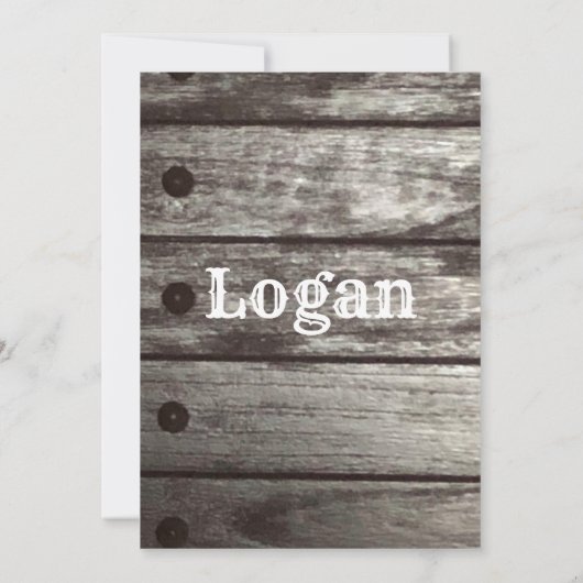 Rustic Grey Fence Uitnodiging (Achterkant)