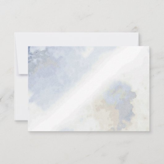 Rustic Grey Floral Waterverf Wedding RSVP (Achterkant)