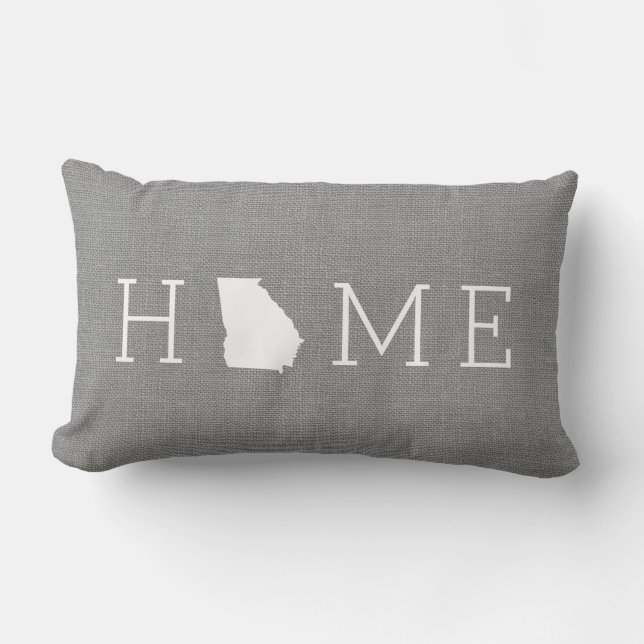 Rustic Grey Georgia Home State Sierkussen Kussen (Voorkant)