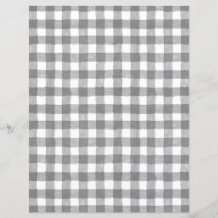 Rustic Grey Gingham Paper Sheet