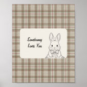 Rustic Grey Gingham Wall Art - Western Style Decor Poster (Voorkant)
