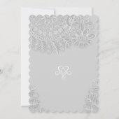 Rustic Grey Heirloom Lace Wedding Invitations Kaart (Achterkant)
