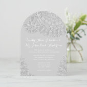 Rustic Grey Heirloom Lace Wedding Kaart (Staand voorkant)