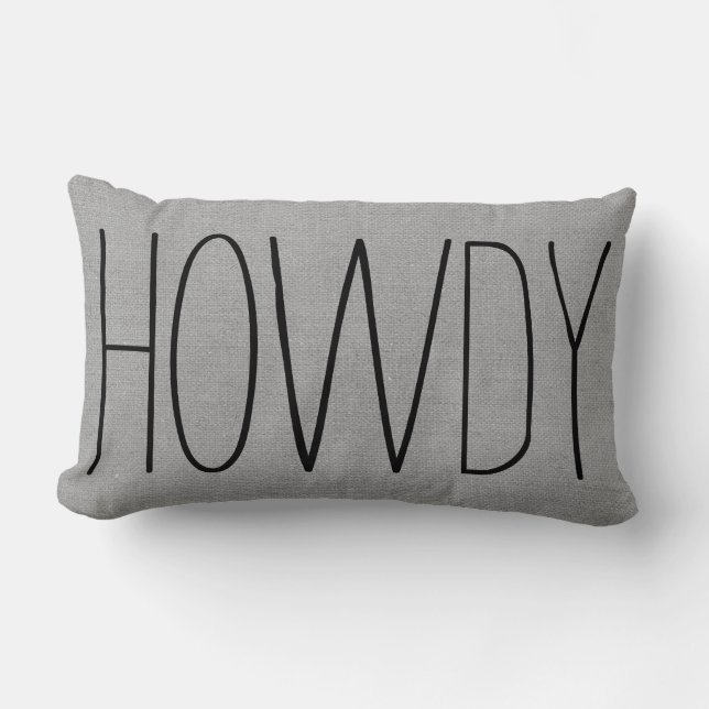 Rustic Grey Howdy Kussen (Voorkant)
