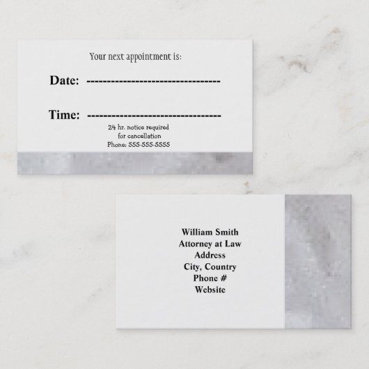 Rustic Grey Minimalist Professional Afsprakenkaartje (Voorkant / Achterkant)