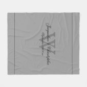 Rustic Grey Monogram Pas getrouwd & Wedding Gift C Fleece Deken (Voorkant (Horizontaal))