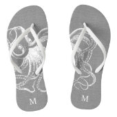 Rustic Grey  Octopus Monogram Teenslippers (Voetbed)