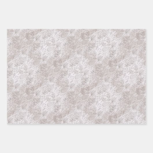 Rustic Grey Pset en Three Matching Pattern Inpakpapier Vel (Voorkant 3)