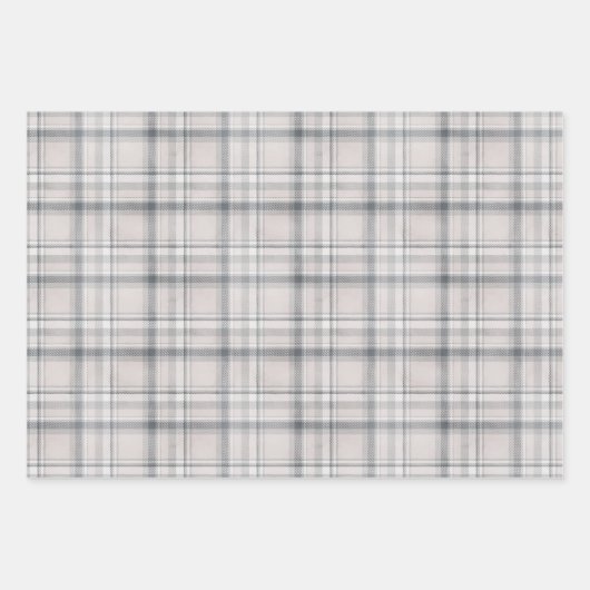 Rustic Grey Pset en Three Matching Pattern Inpakpapier Vel (Voorkant 2)