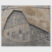 Rustic Grey Sepia Barn  weefseltape Cadeaupapier (Vlak)