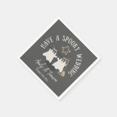 Rustic Grey Spooky Ghost Halloween Wedding Custom Servet (Hoek)