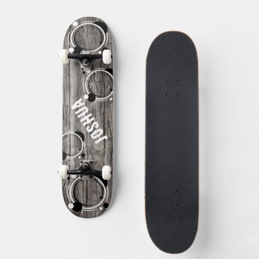 Rustic grey timber background Skateboard (Voorkant)