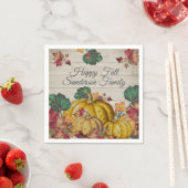 Rustic Grey Wood Autumn Oranje pompoen Servet (Insitu)