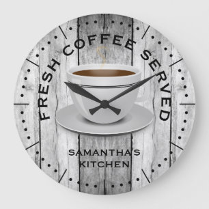Rustic Grey Wood Coffee Theme Farmhouse Kitchen Grote Klok