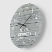Rustic Grey Wood Couple Name Wedding Jubileum  Grote Klok (Hoek)