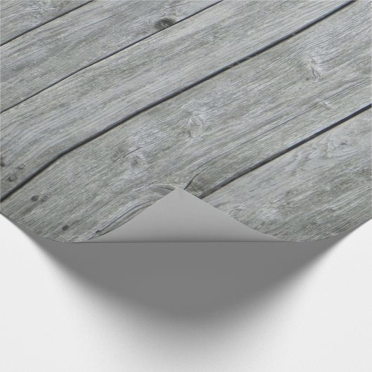 Rustic Grey Wood Grain Cadeaupapier (Hoek)