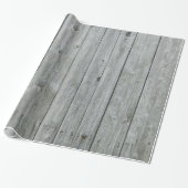 Rustic Grey Wood Grain Cadeaupapier (Uitgerold)