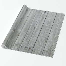 Rustic Grey Wood Grain Cadeaupapier