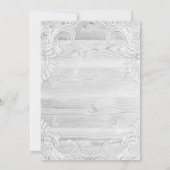 Rustic Grey Wood Lace Engagement Party Kaart (Achterkant)