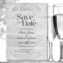 Rustic Grey Wood Lace Wedding