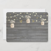 Rustic Grey Wood Lichten & Mason Jar Vrijgezellenf Kaart (Achterkant)