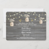 Rustic Grey Wood Lichten & Mason Jar Vrijgezellenf Kaart (Voorkant)