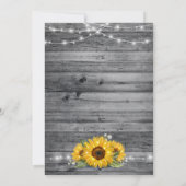 Rustic Grey Wood Navy Blue Lace Sunflower Wedding Kaart (Achterkant)