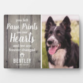 Rustic Grey Wood Pet Memorial | Foto Keepslag Fotoplaat (voorkant)