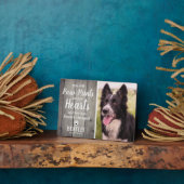 Rustic Grey Wood Pet Memorial | Foto Keepslag Fotoplaat (Zijkant)