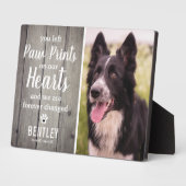 Rustic Grey Wood Pet Memorial | Foto Keepslag Fotoplaat (Zijkant)