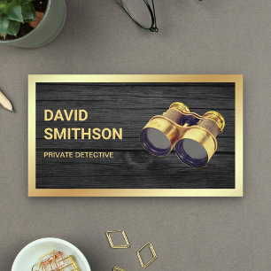 Rustic Grey Wood Private Investigator Rechercheur Visitekaartje