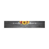 Rustic Grey Wood Sunflower and Red Rose Wedding Uitnodigingen Wikkel (Vlak)