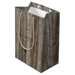 Rustic Grey Wood Tone Medium Gift Bag Cadeauzakje