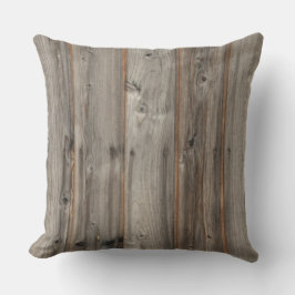 Rustic Grey Wood Tone Square Buitenkussen