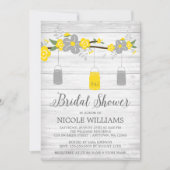 Rustic Grey Yellow Mason Jar Branch Vrijgezellenfe Kaart (Voorkant)