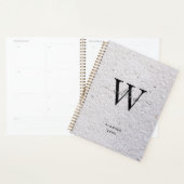 Rustic grijs Antiek papieren monogram Planner (Display)