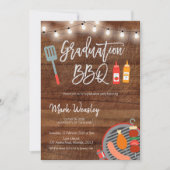 Rustic Grill en Chill Afstuderen BBQ Party Kaart (Voorkant)