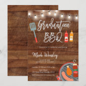 Rustic Grill en Chill Afstuderen BBQ Party Kaart (Voorkant / Achterkant)