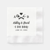 Rustic Grill Monogram I Do BBQ Bruiloft Servet (Voorkant)